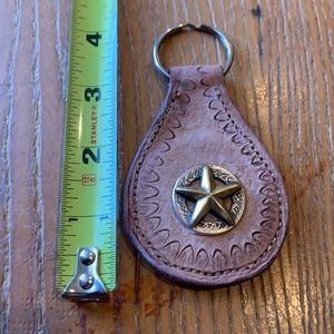Leather Lonestar keychain